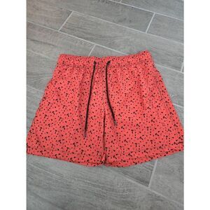 Men's Mr. Swim Bathing Suit Swim Trunks Burnt Orange Abstract Palm Trees Size La